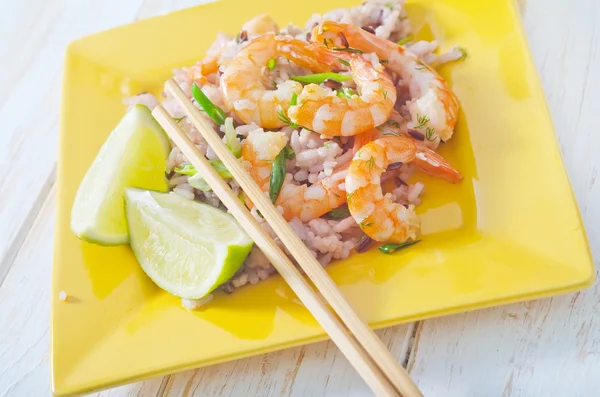 Rice with shrimps — Stock Photo, Image