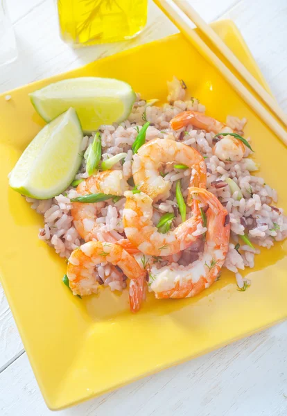 Rice with shrimps — Stock Photo, Image