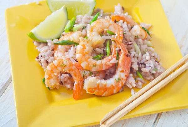 Rice with shrimps — Stock Photo, Image