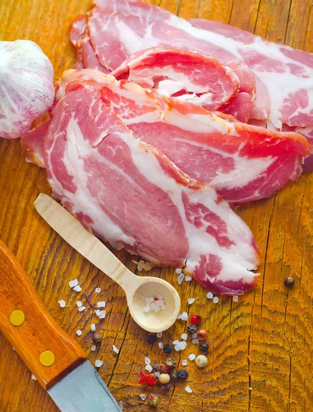 Bacon with aroma spice — Stock Photo, Image
