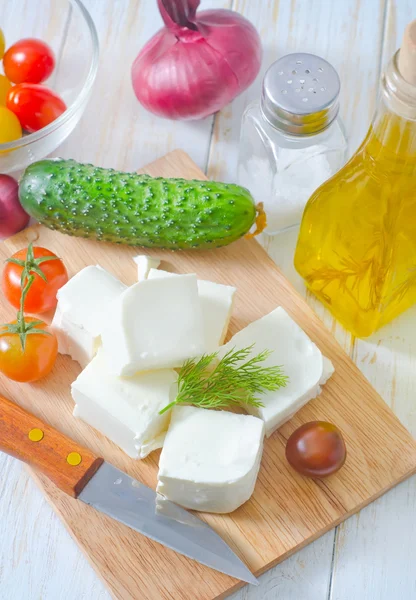 Ingredienser för grekisk sallad — Stockfoto
