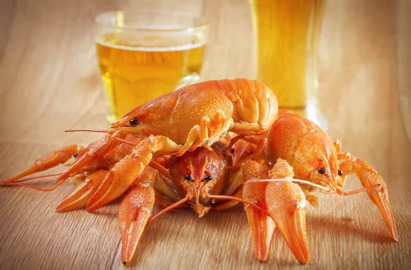 Crabs and beer — Stock Photo, Image