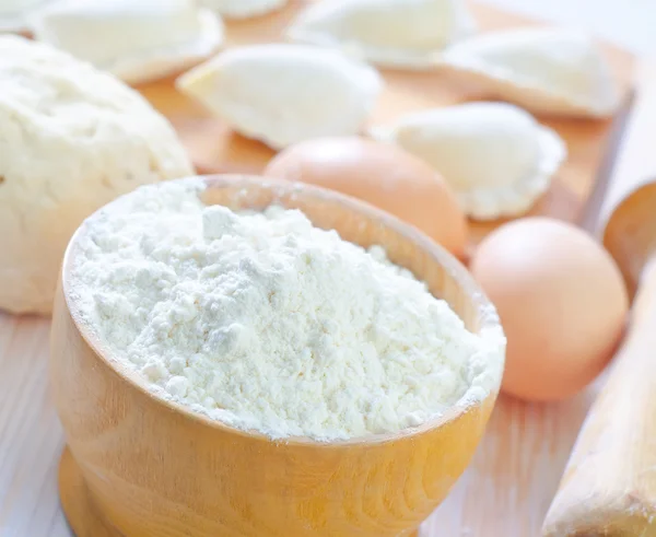 Ingredients for dough and dumpling — Stock Photo, Image