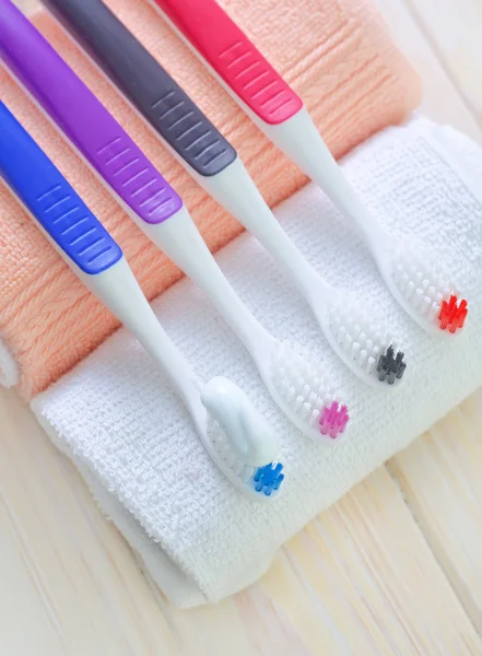 Toothbrush and pasta — Stock Photo, Image