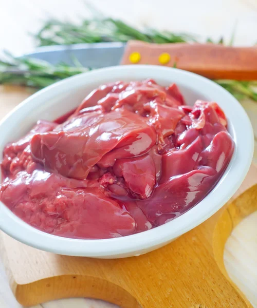 Liver in a bowl — Stock Photo, Image