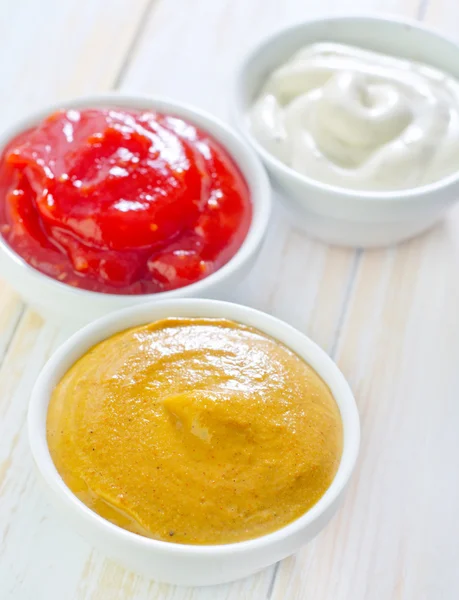 Sauces in bowls — Stock Photo, Image