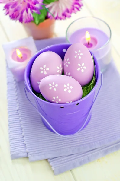 Easter eggs in the bucket — Stock Photo, Image