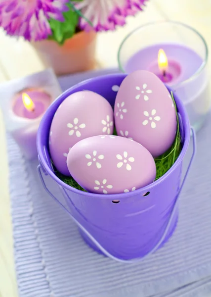 Easter eggs in the bucket — Stock Photo, Image