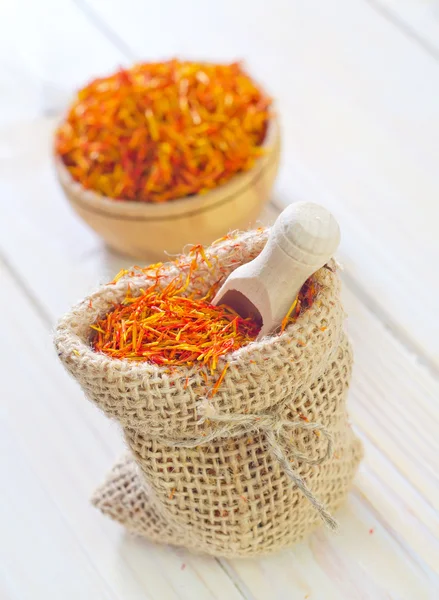 Saffron in the sack — Stock Photo, Image