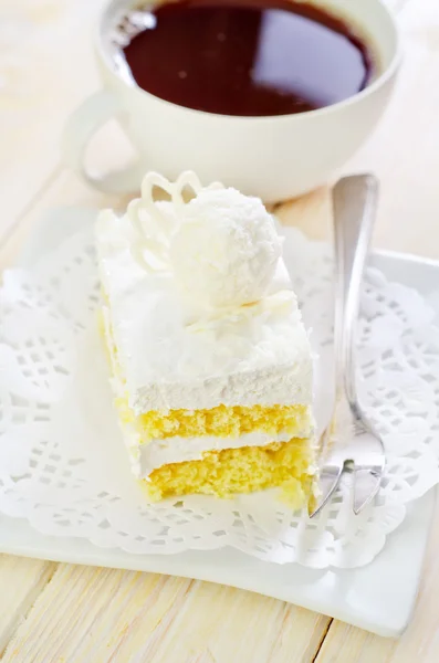 Cake with coffee — Stock Photo, Image