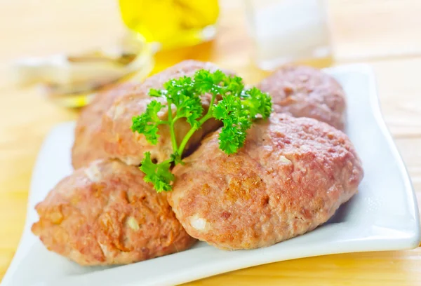 Cutlets in a plate — Stock Photo, Image