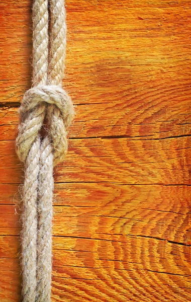 Seil auf Holzgrund — Stockfoto