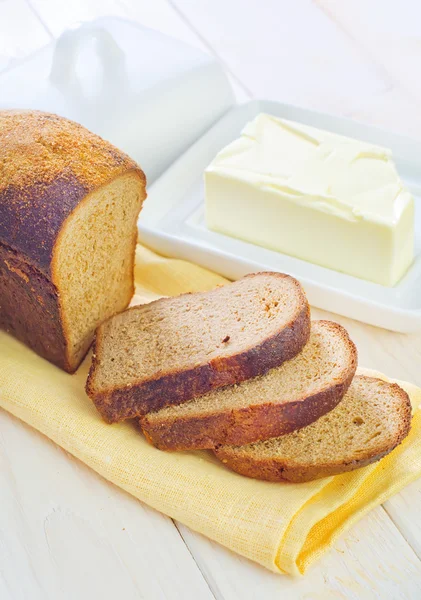 Mantequilla y pan — Foto de Stock