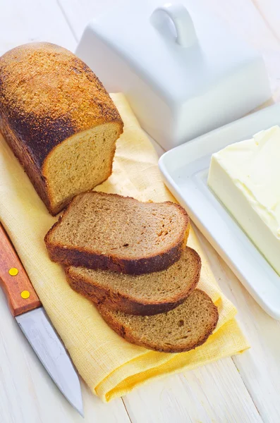 Butter and bread — Stock Photo, Image