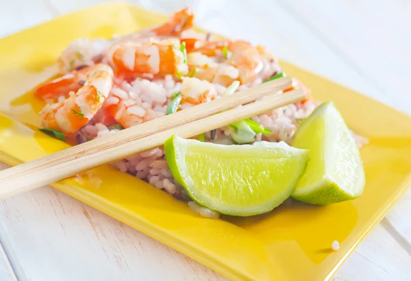 Rice with shrimps — Stock Photo, Image