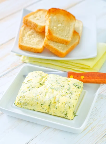 Butter with garlic — Stock Photo, Image