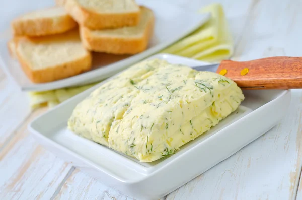 Butter with garlic — Stock Photo, Image