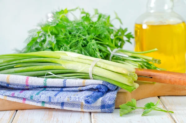 Onion and other greens — Stock Photo, Image