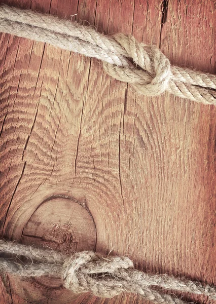 Rope on wooden background — Stock Photo, Image