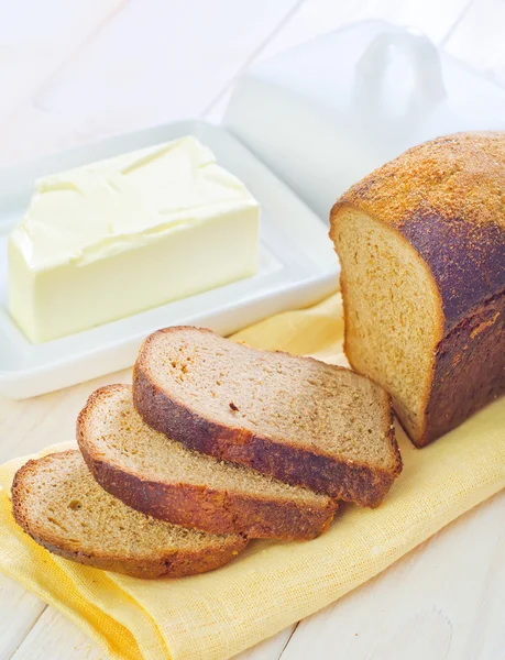 Butter and bread — Stock Photo, Image