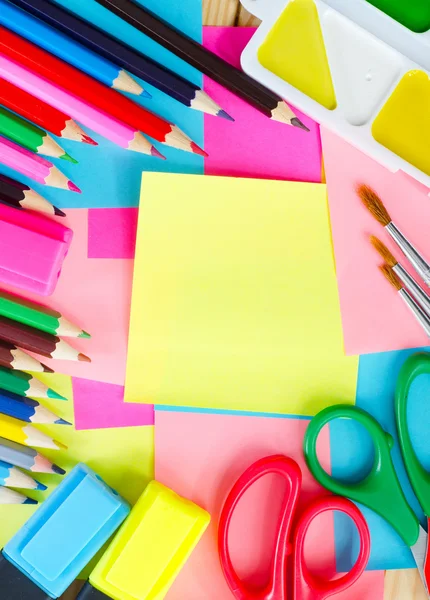 School supplies with copyspace — Stock Photo, Image