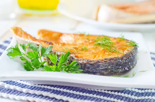 Fried salmon — Stock Photo, Image