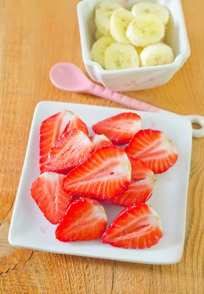 Strawberry and banana — Stock Photo, Image