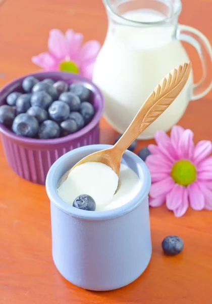 Yogur con arándanos — Foto de Stock