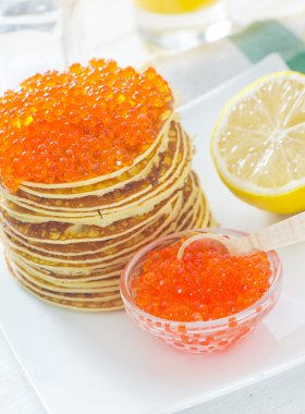 havyar ile Pancakes