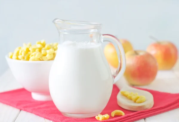 Milch und trockenes Frühstück — Stockfoto