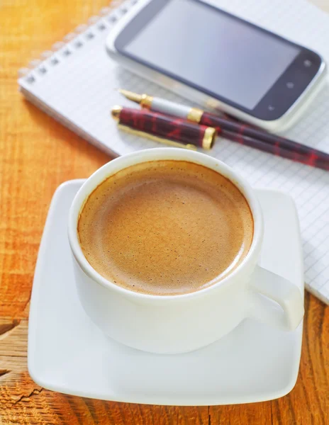 Coffee and note — Stock Photo, Image