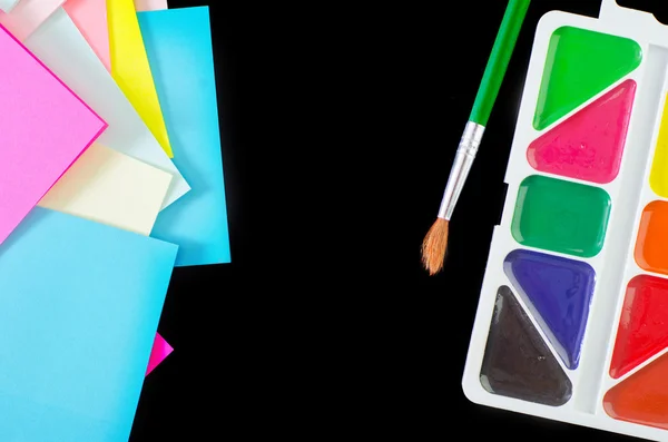 Color sheets and paint — Stock Photo, Image