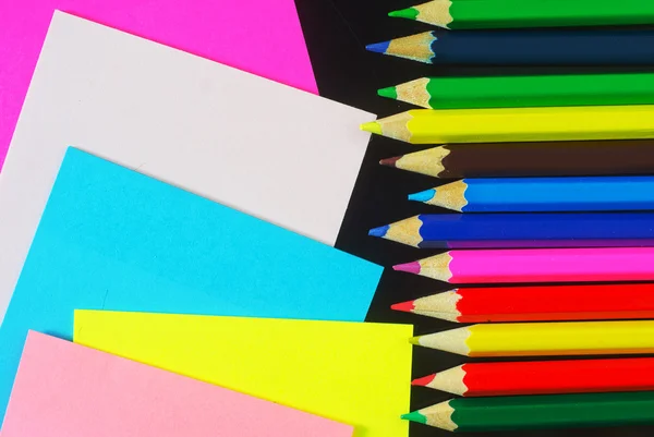 Color sheets for note and pencil — Stock Photo, Image