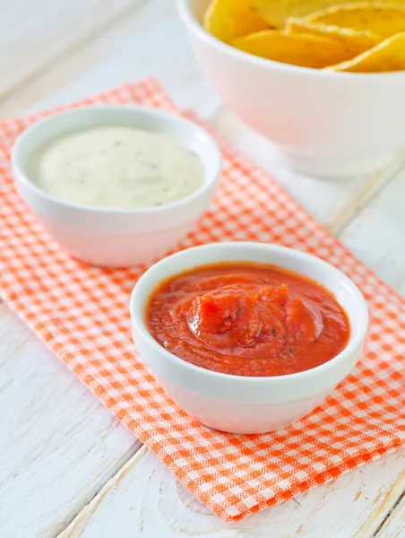 Sauces for nachos — Stock Photo, Image