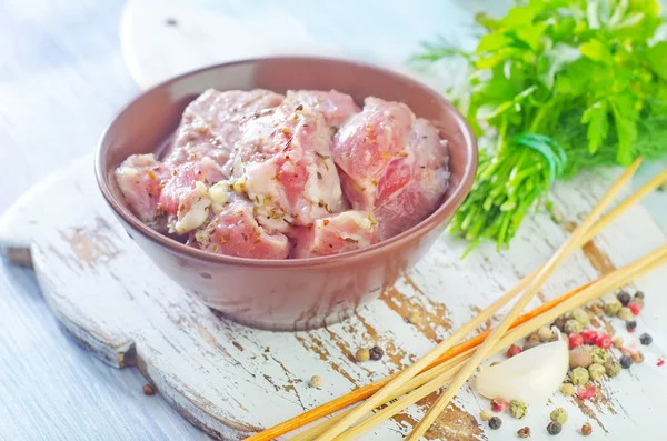 Carne cruda para kebab —  Fotos de Stock