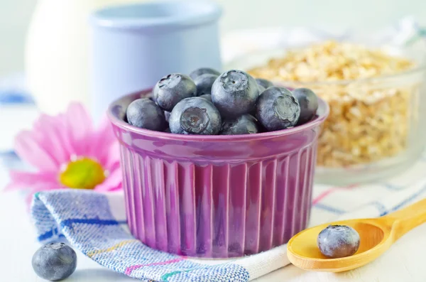 Blåbär och yoghurt — Stockfoto