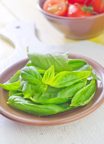 Basil and tomato — Stock Photo, Image