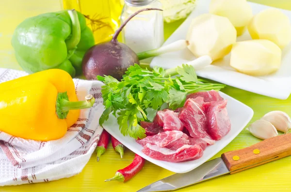 Maso a zelenina — Stock fotografie