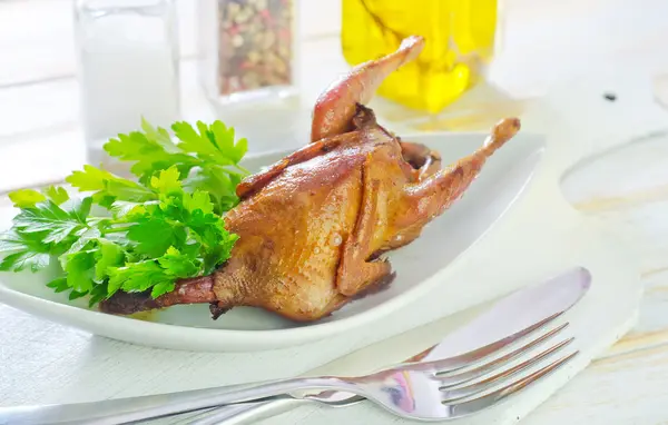 Baked quail — Stock Photo, Image