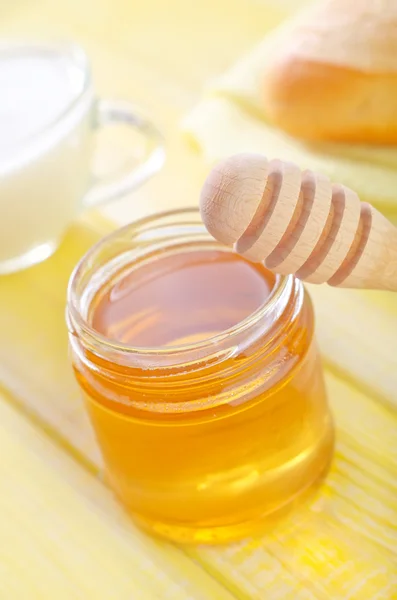 Miel, pan y leche —  Fotos de Stock