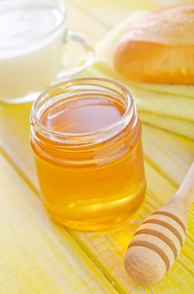 Med, chléb a mléko — Stock fotografie