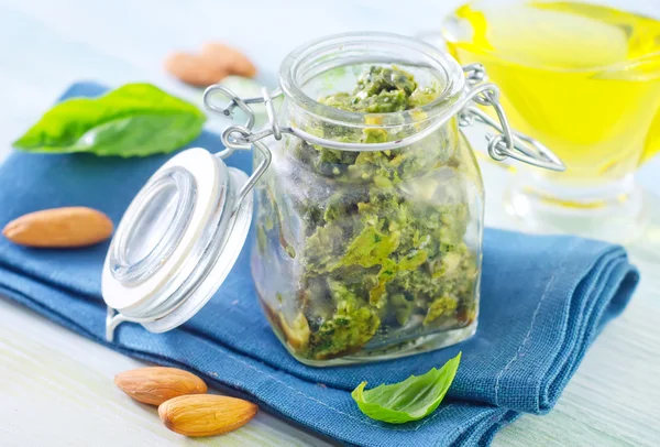 Pesto on table — Stock Photo, Image