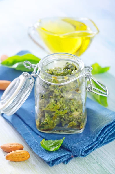 Pesto on table — Stock Photo, Image