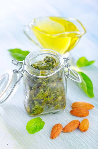 Pesto on table — Stock Photo, Image