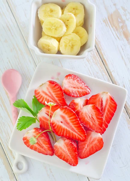 Strawberry and banana — Stock Photo, Image