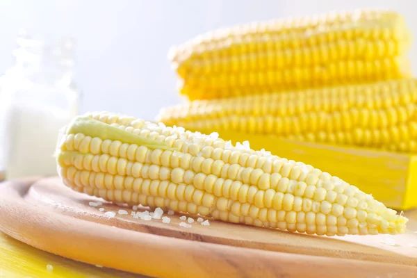 Corn with salt — Stock Photo, Image