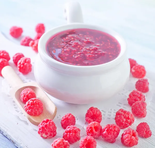 Raspberry and jam — Stock Photo, Image