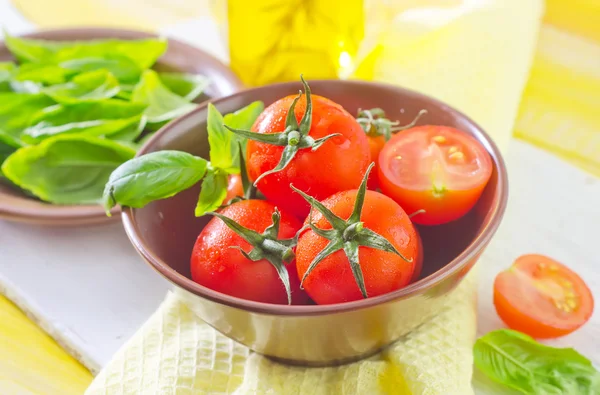 Tomato and basil — Stock Photo, Image