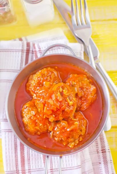 Meat ball with tometo sauce — Stock Photo, Image