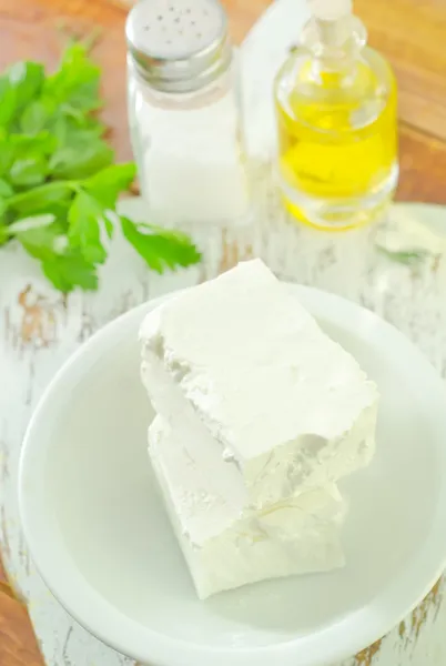 Feta on table — Stock Photo, Image